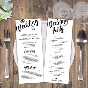 Rustic Wedding Program Template, Wedding Ceremony Template Printable ...