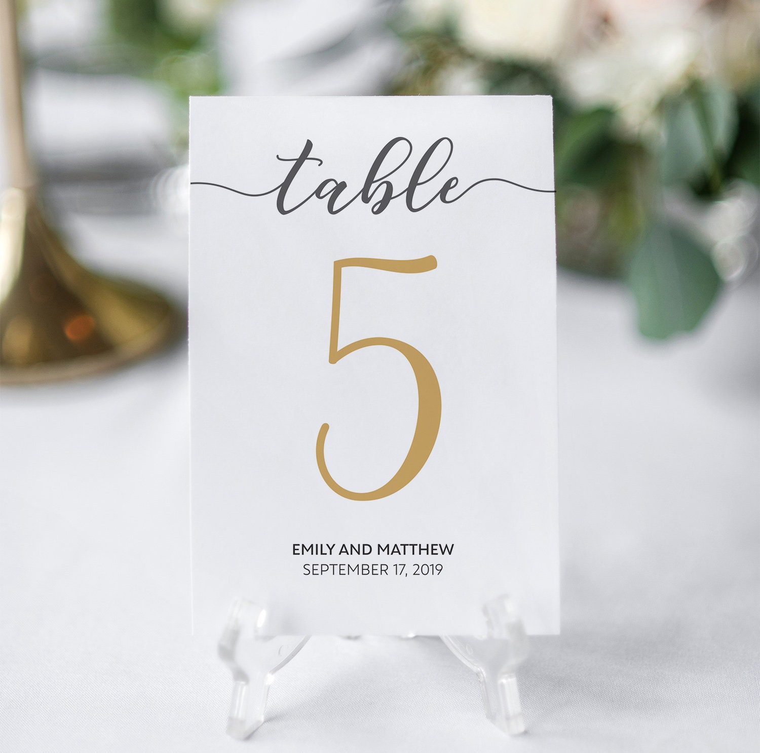 Wedding Table Numbers Gold Table number template Gold table Etsy
