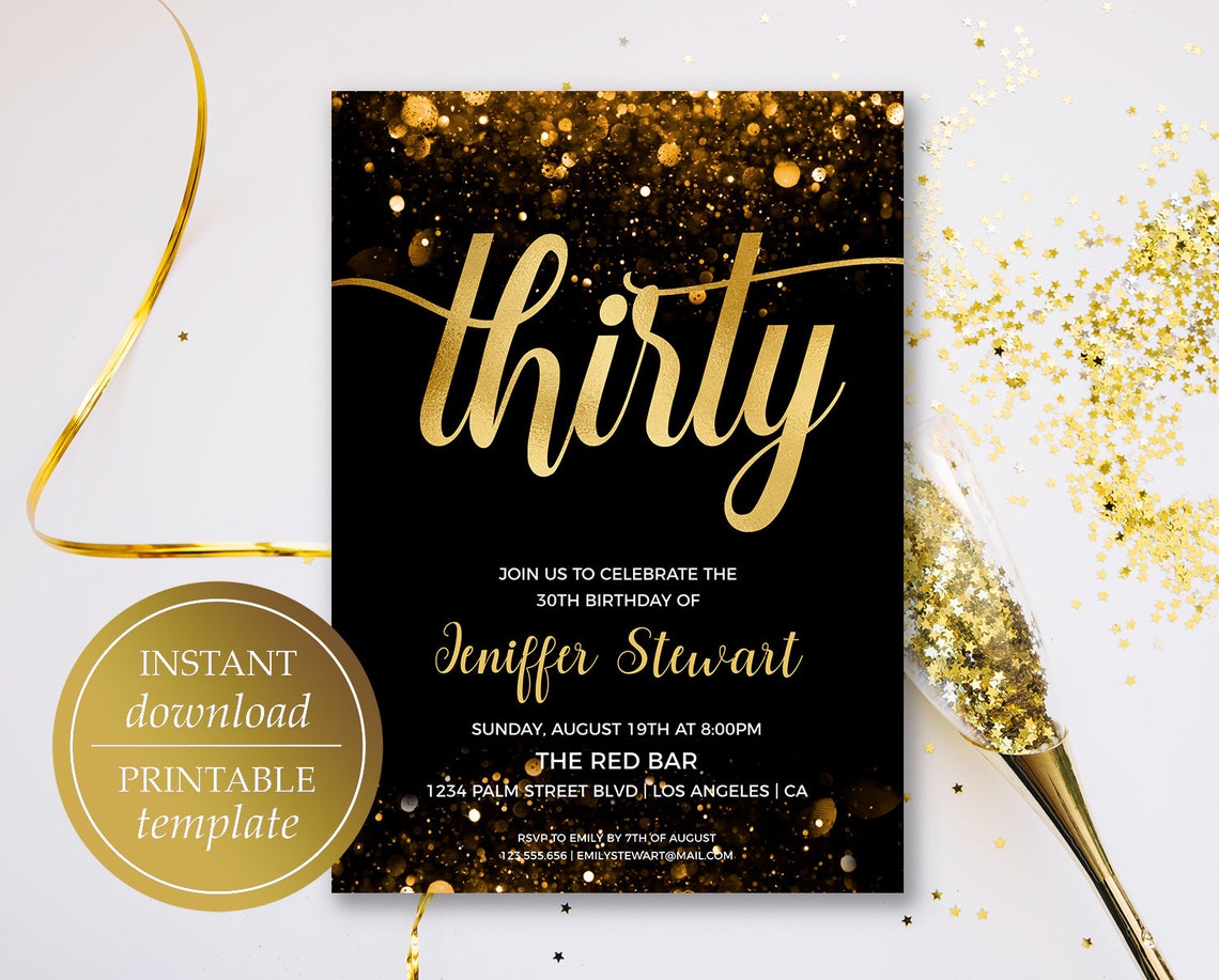 Birthday Invitation Template 30th Birthday Invitation | Etsy