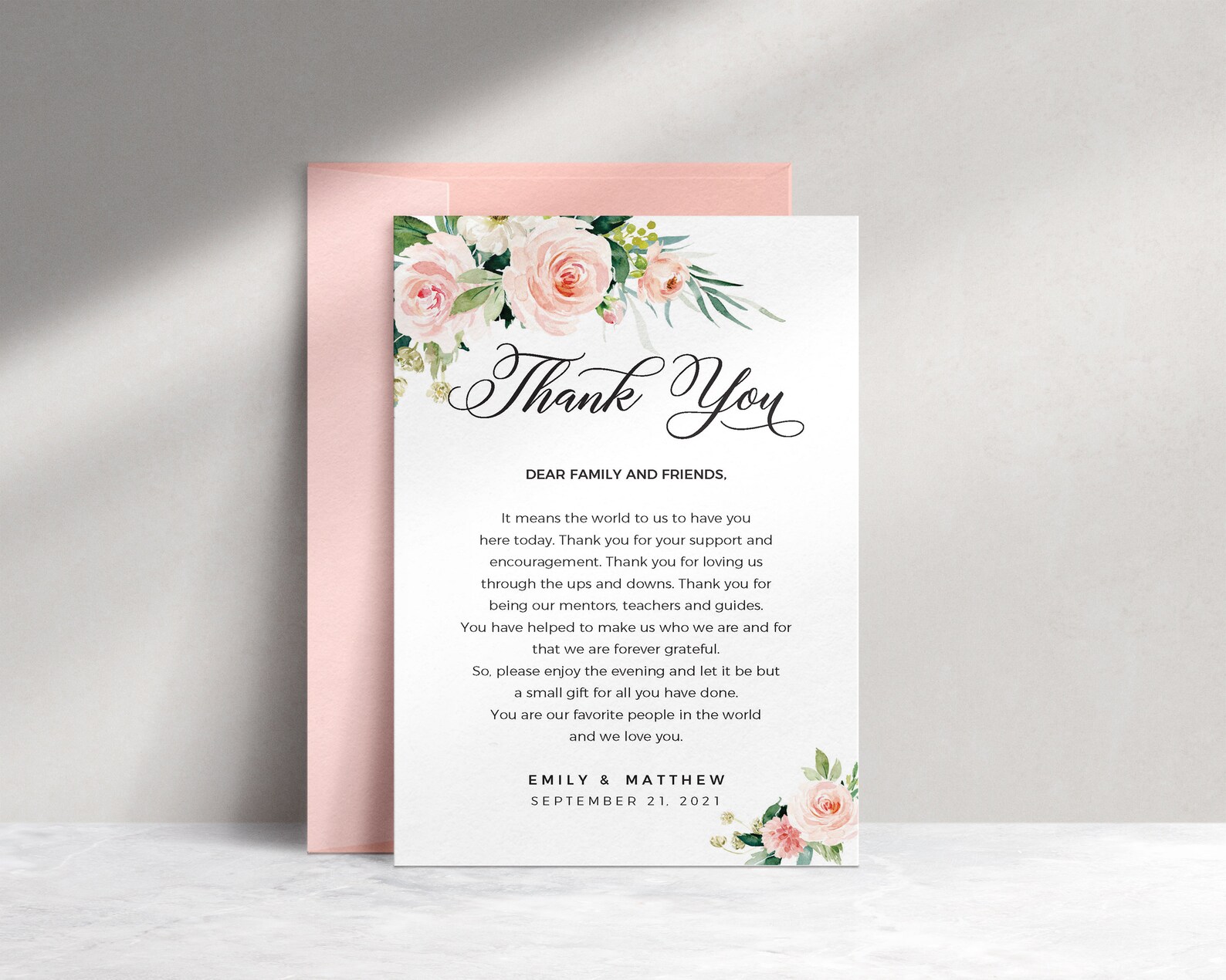 Wedding Thank You Letter Thank You Card Wedding Thank You Etsy
