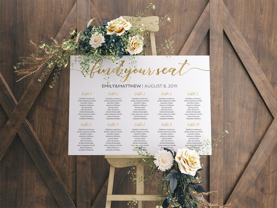 Wedding Table Seating Chart Template