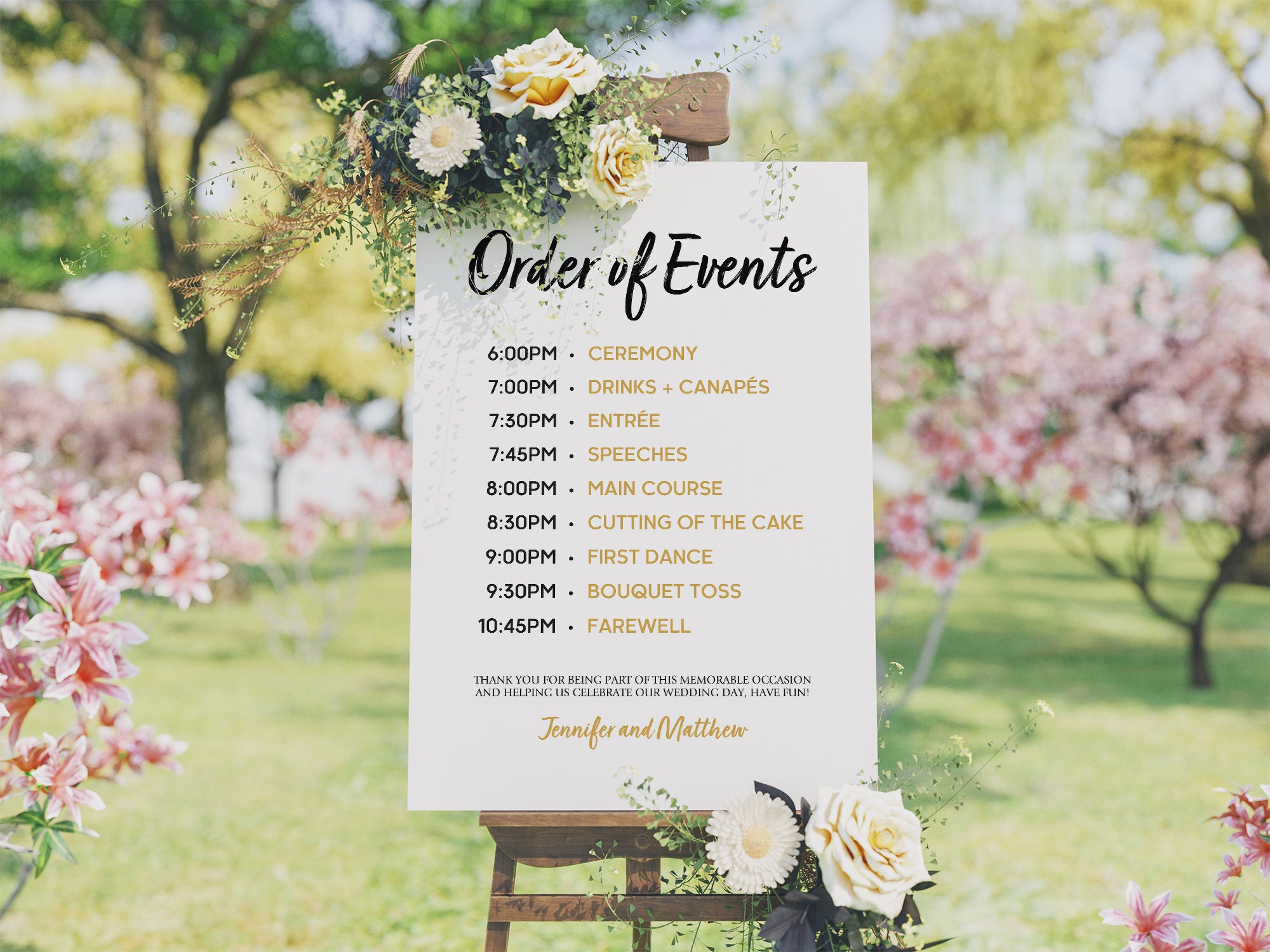 Wedding Program Template Order Of Events Sign Wedding Etsy