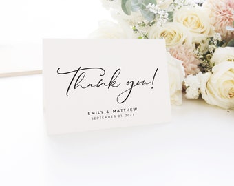 Thank You cards wedding,  Thank you note cards,  Thank you postcards, Simple minimalist thank you cards