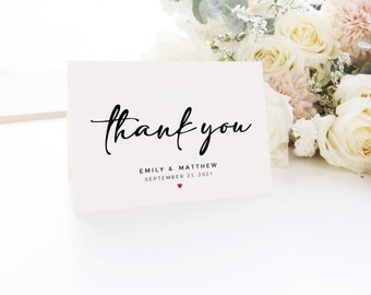 Wedding Thank You cards,  Thank you note cards,  Thank you postcards, Simple thank you cards