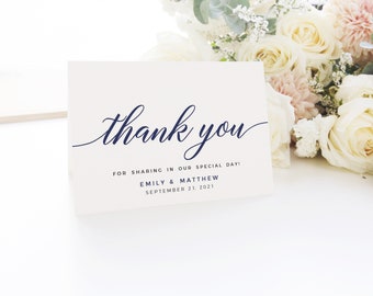 Thank You cards navy, Wedding thank you cards, Thank you note,  Thank you postcards, Tent thank you cards, Navy blue