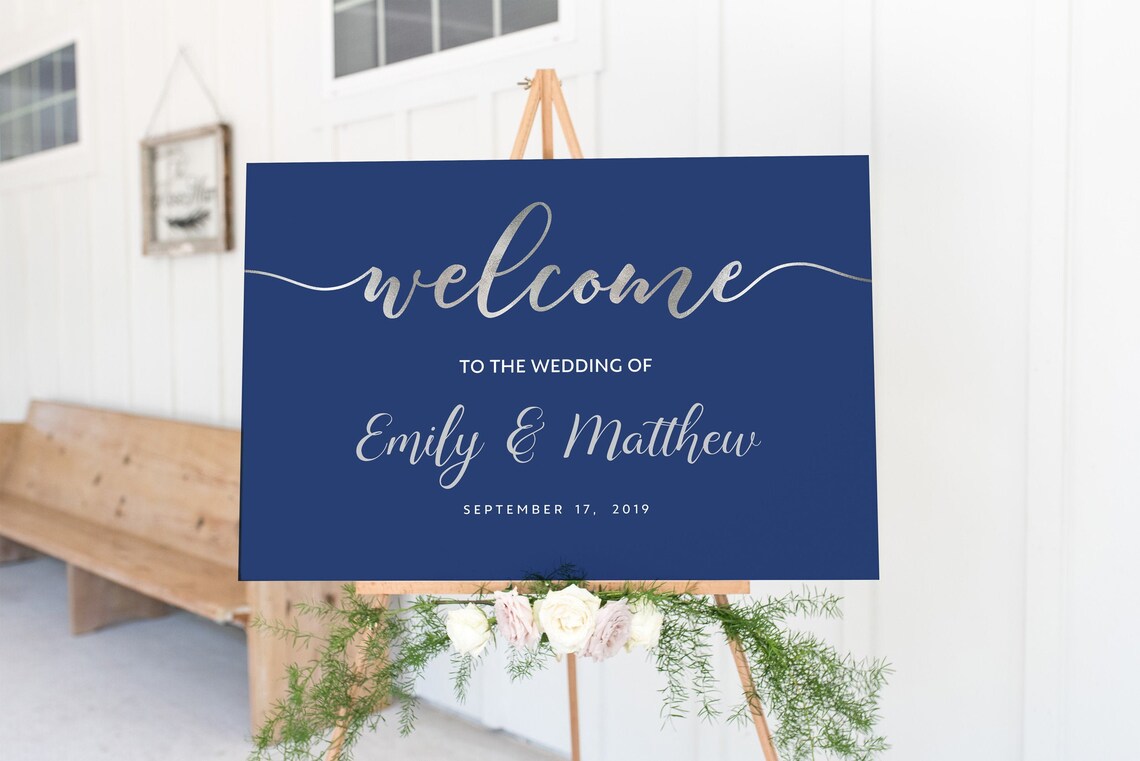 Navy Sign Wedding Sign Template Navy and Etsy