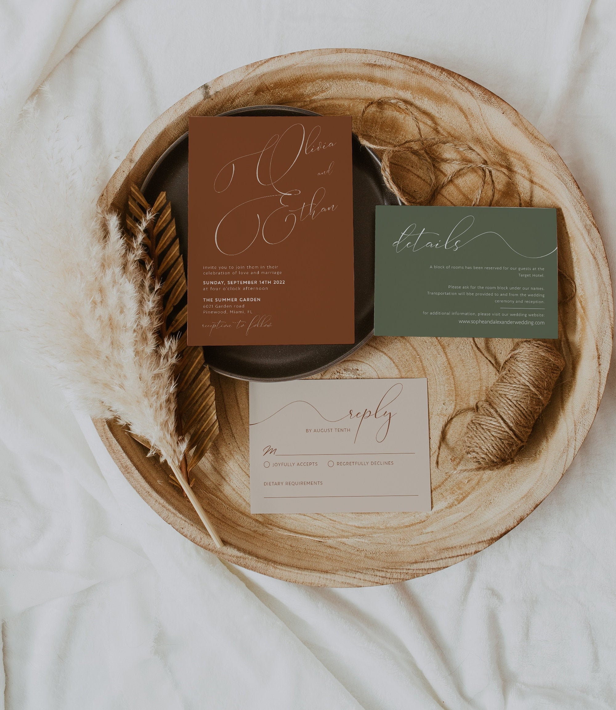 Terracotta wedding invitations set Wedding invitation Etsy