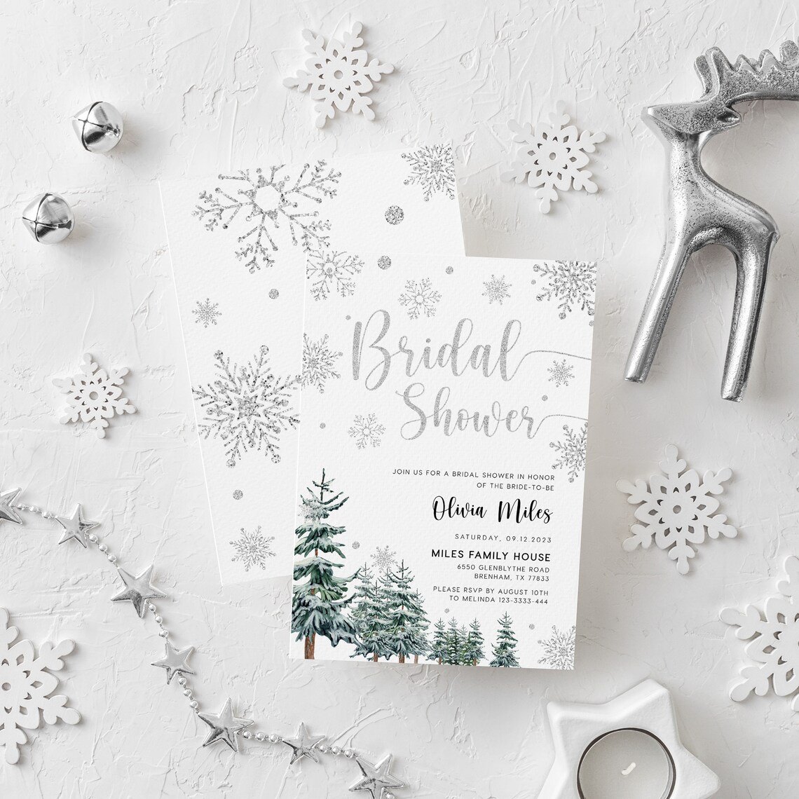 Winter Bridal Shower Invitation Christmas Bridal Shower - Etsy
