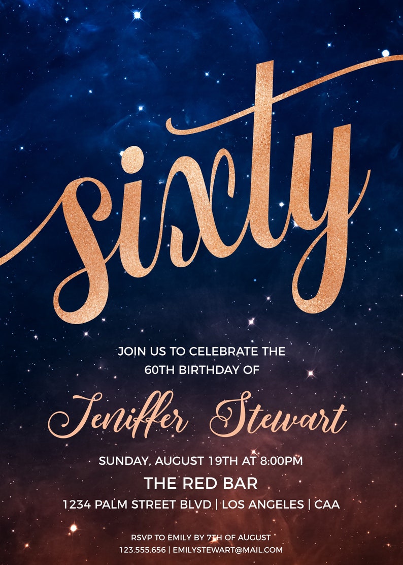 Invitations for Women 60th Birthday Invitations Birthday - Etsy