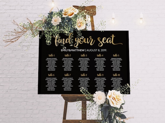 Etsy Wedding Seating Chart Template