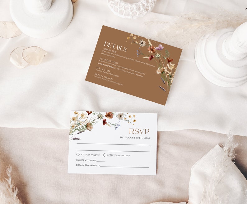 elegant floral wedding invitation