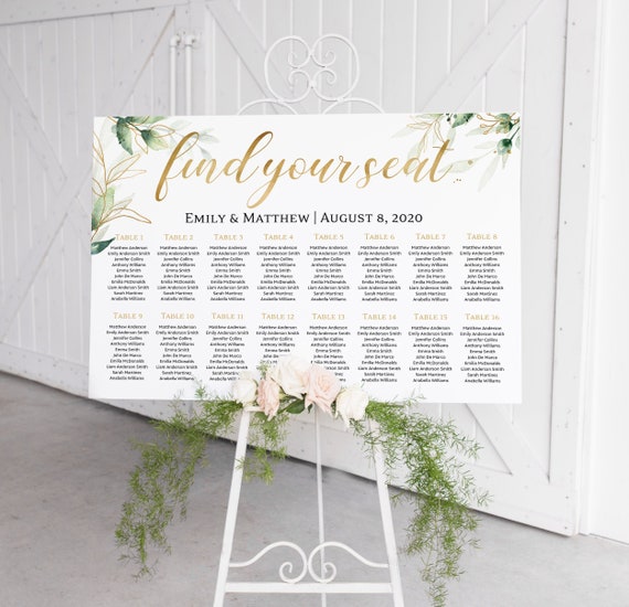 Etsy Wedding Seating Chart Template