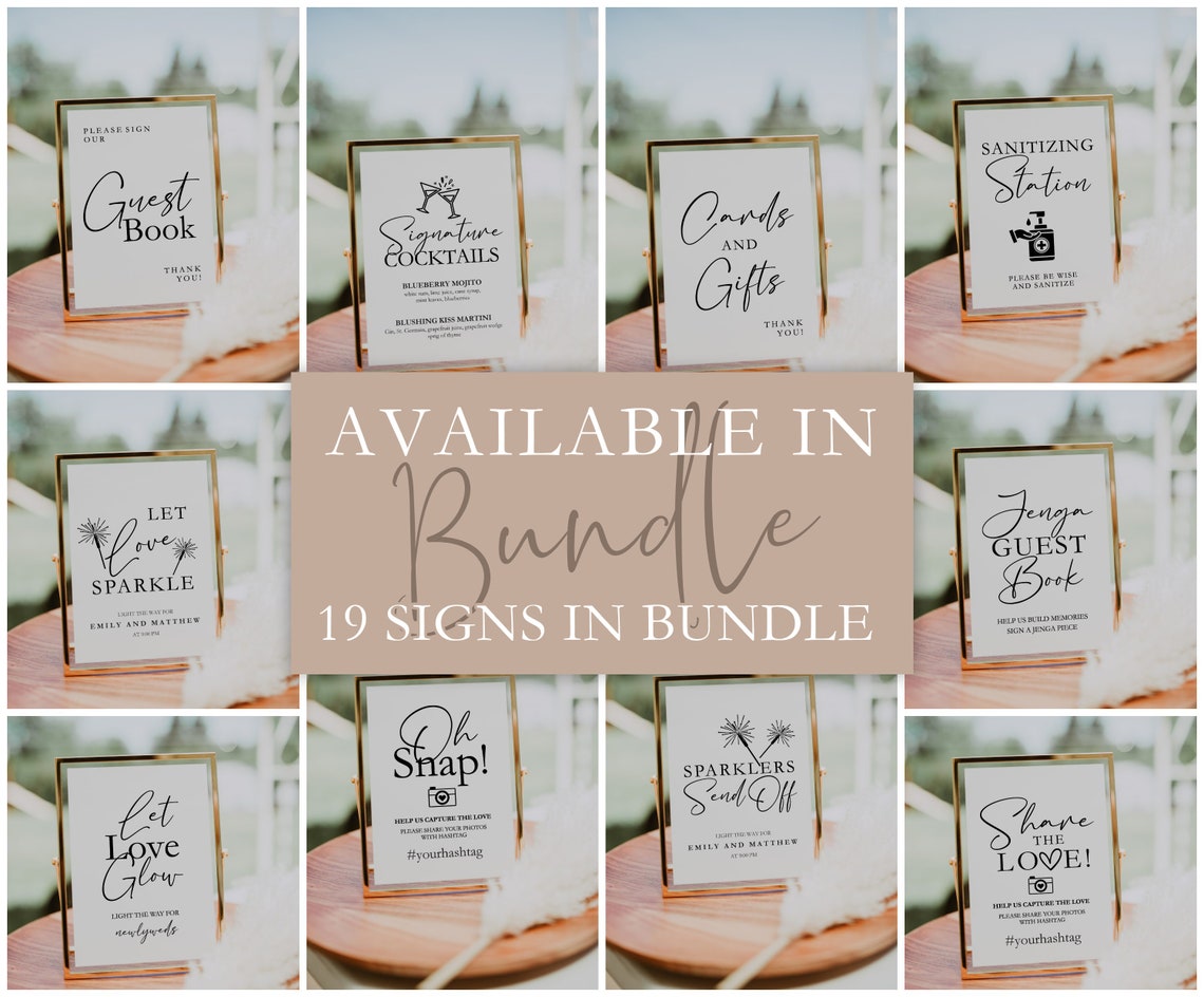 Guest Book Wedding Sign Wedding Sign Template Boho Wedding Etsy