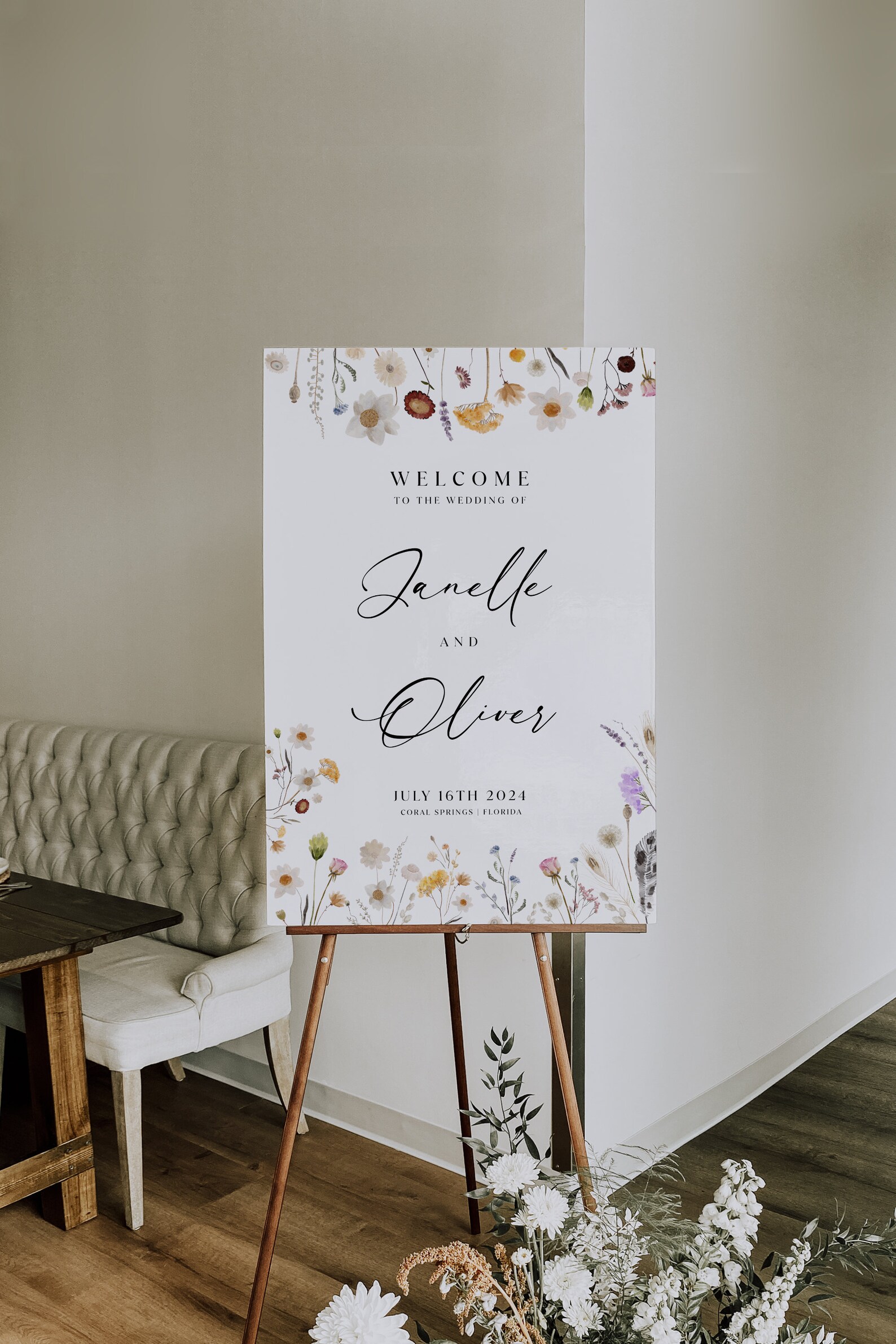 Wildflower Welcome Sign Wedding Welcome Sign Welcome Sign | Etsy