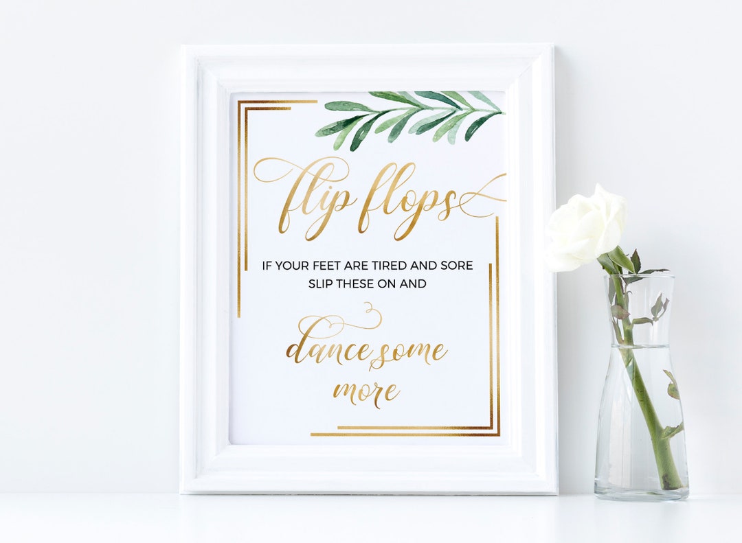 Flip Flops Sign Wedding Signs Wedding Flip Flops Template Printable ...