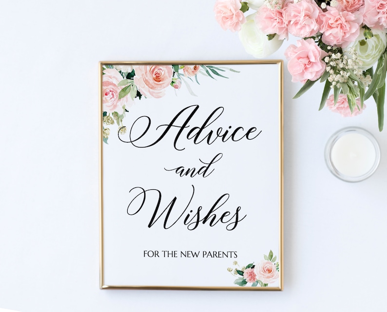 Advice and Wishes for New Parents Baby Shower Sign Advice Etsy