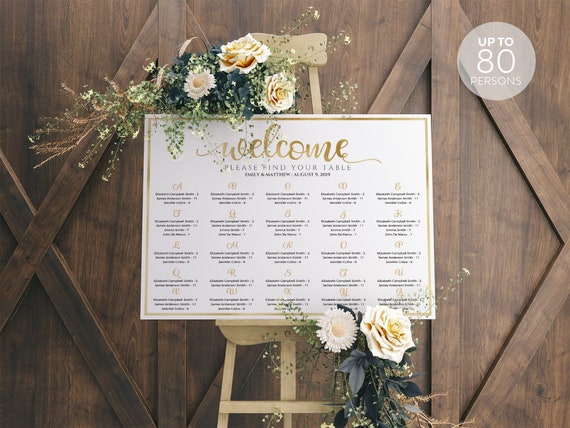 Etsy Wedding Seating Chart Alphabetical