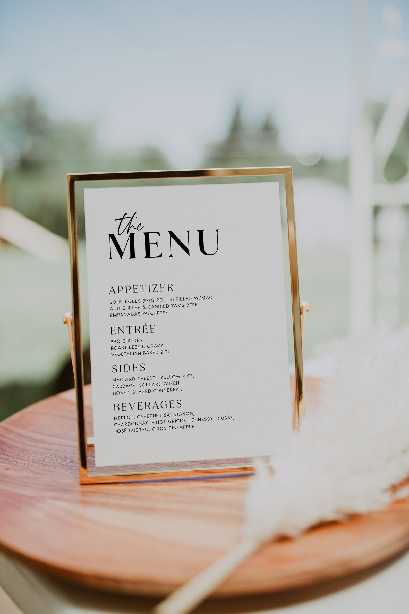 Menu Table Sign Wedding Menu Template Editable Menu - Etsy