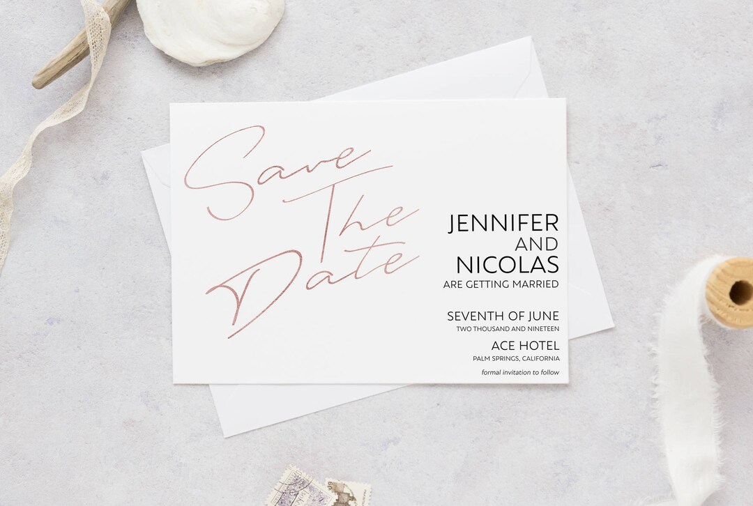 Rose Gold Save the Date Template Instant Download Save the Date ...