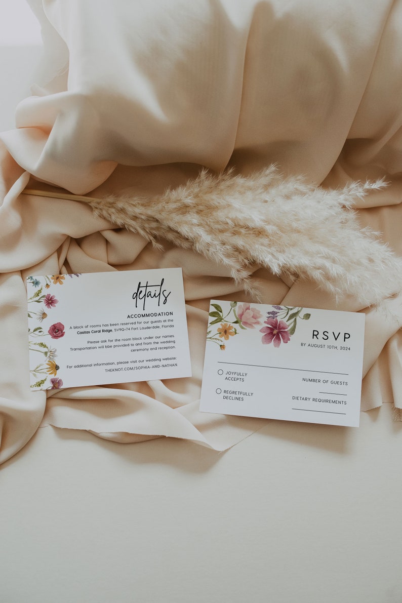 boho floral wedding invitation