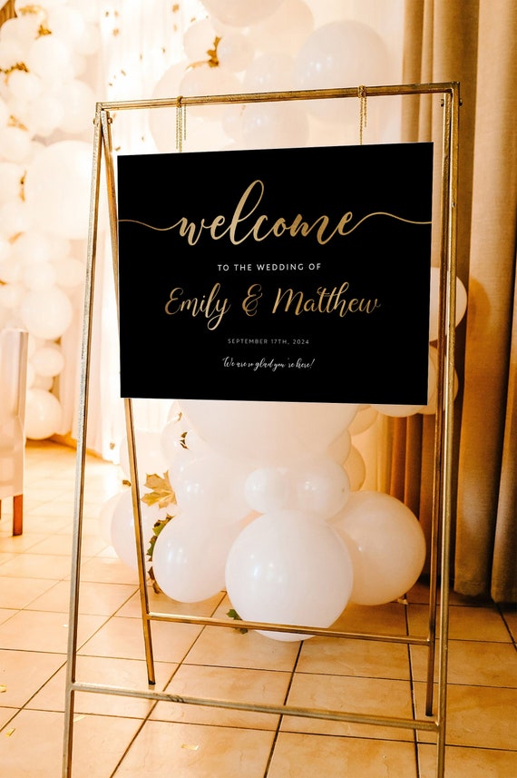 Black Wire Wedding Welcome Sign PNG Images & PSDs for Download