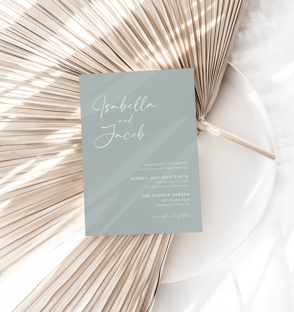 Sage green wedding invitations set Wedding invitation | Etsy