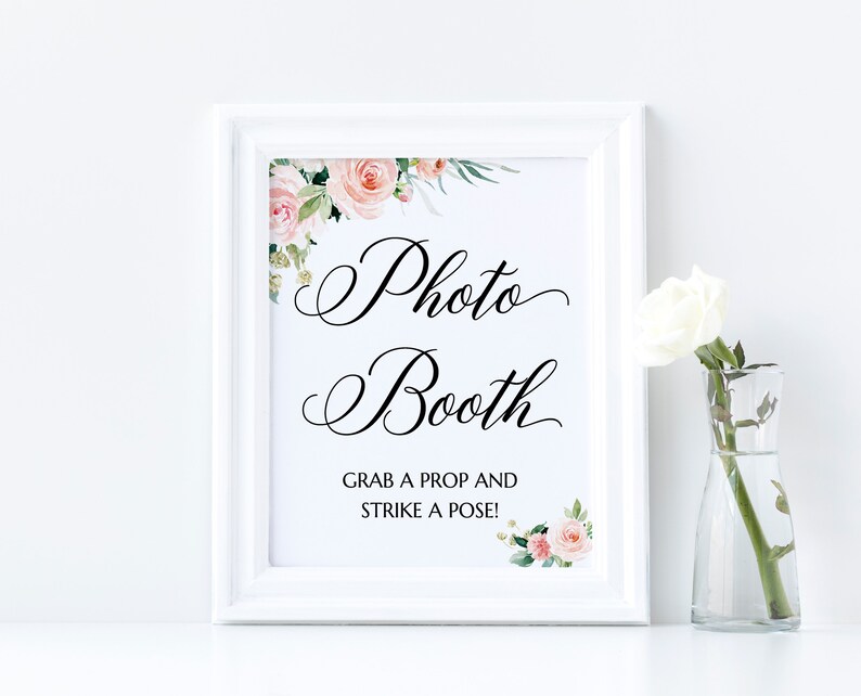Photo Booth Sign Printable Photo Booth Sign Greenery Sign | Etsy