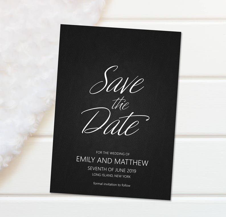 Save the Date Printable Template Black and White Save the | Etsy