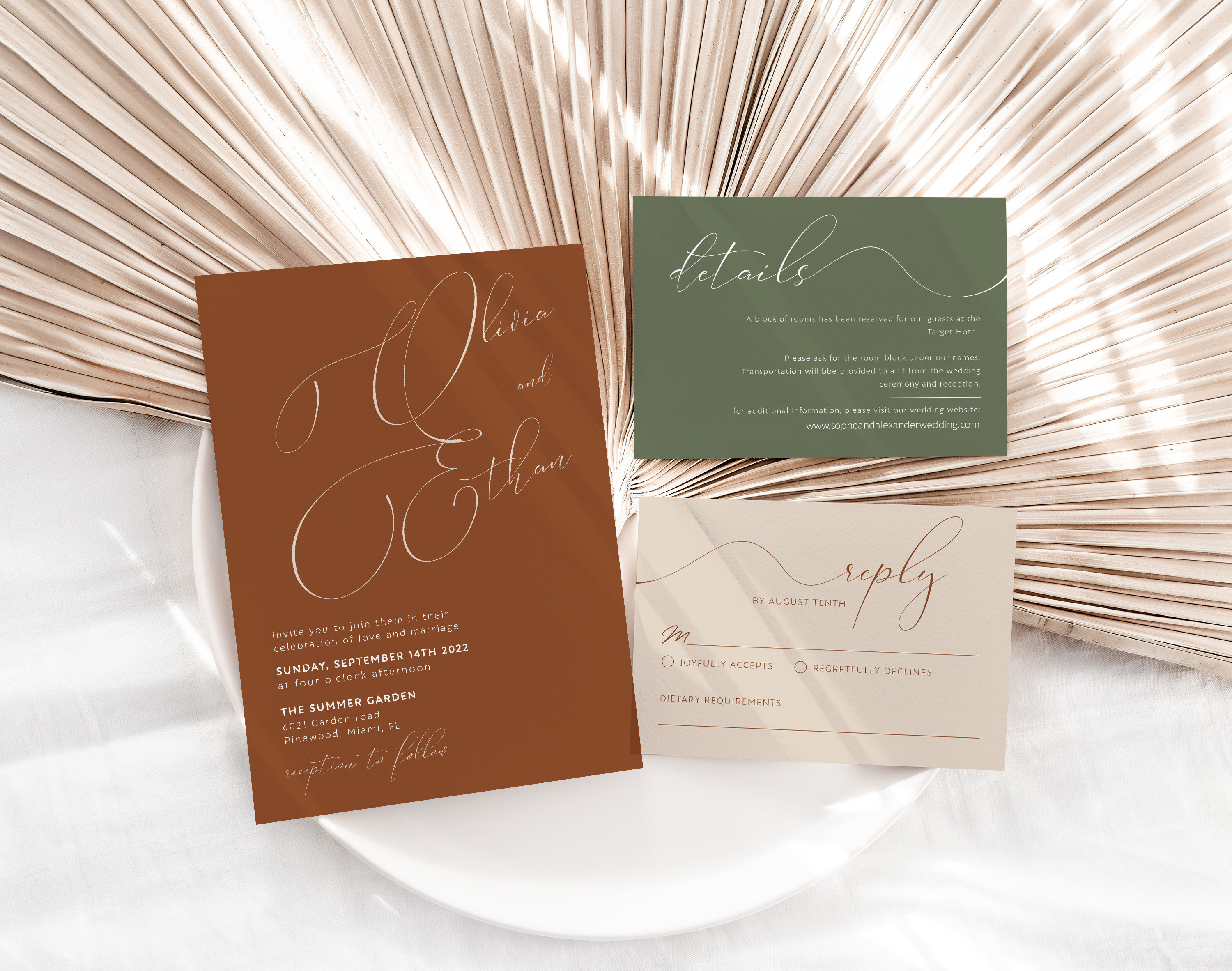 Terracotta wedding invitations set Wedding invitation Etsy