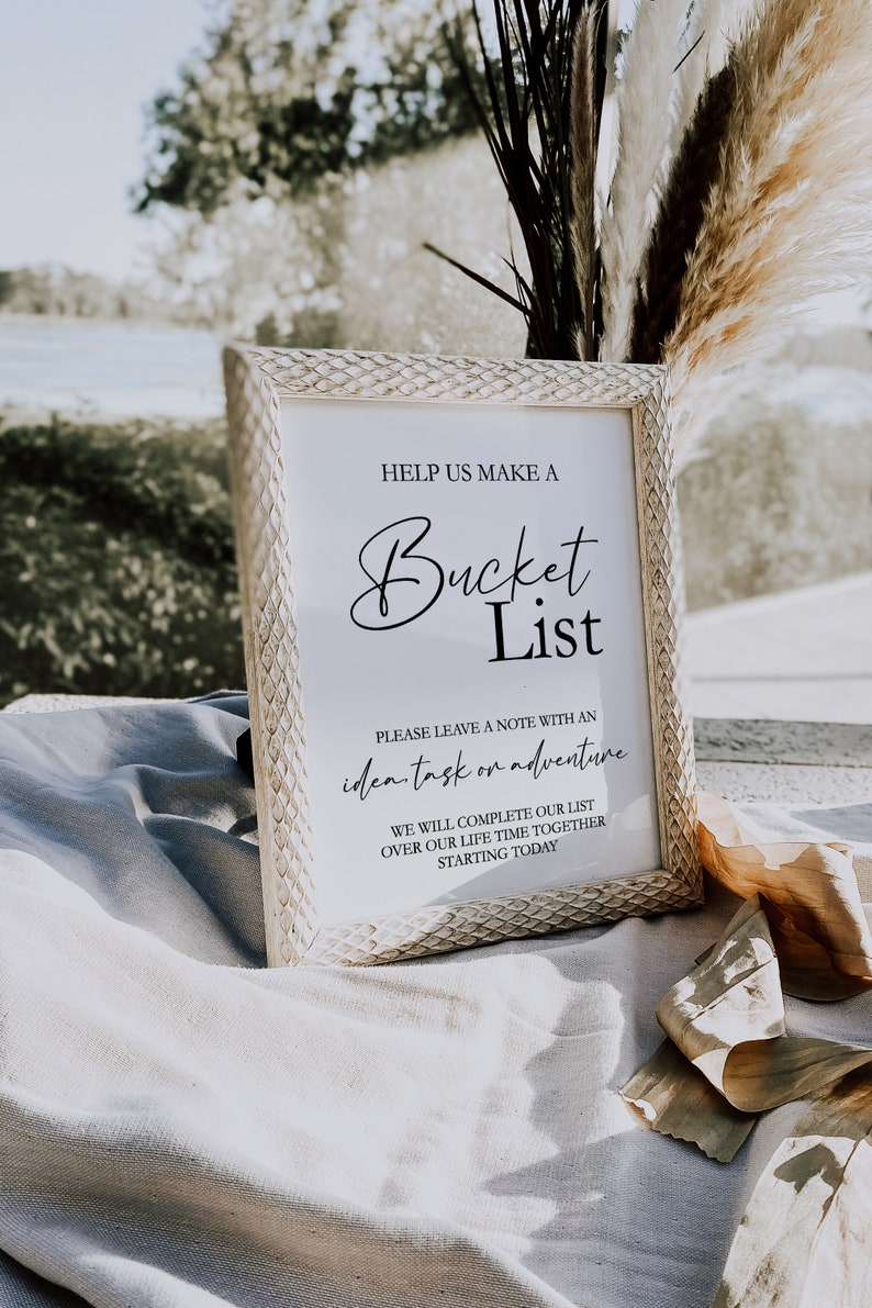 Bucket List Sign Wedding Bucket List Boho Wedding Sign Etsy