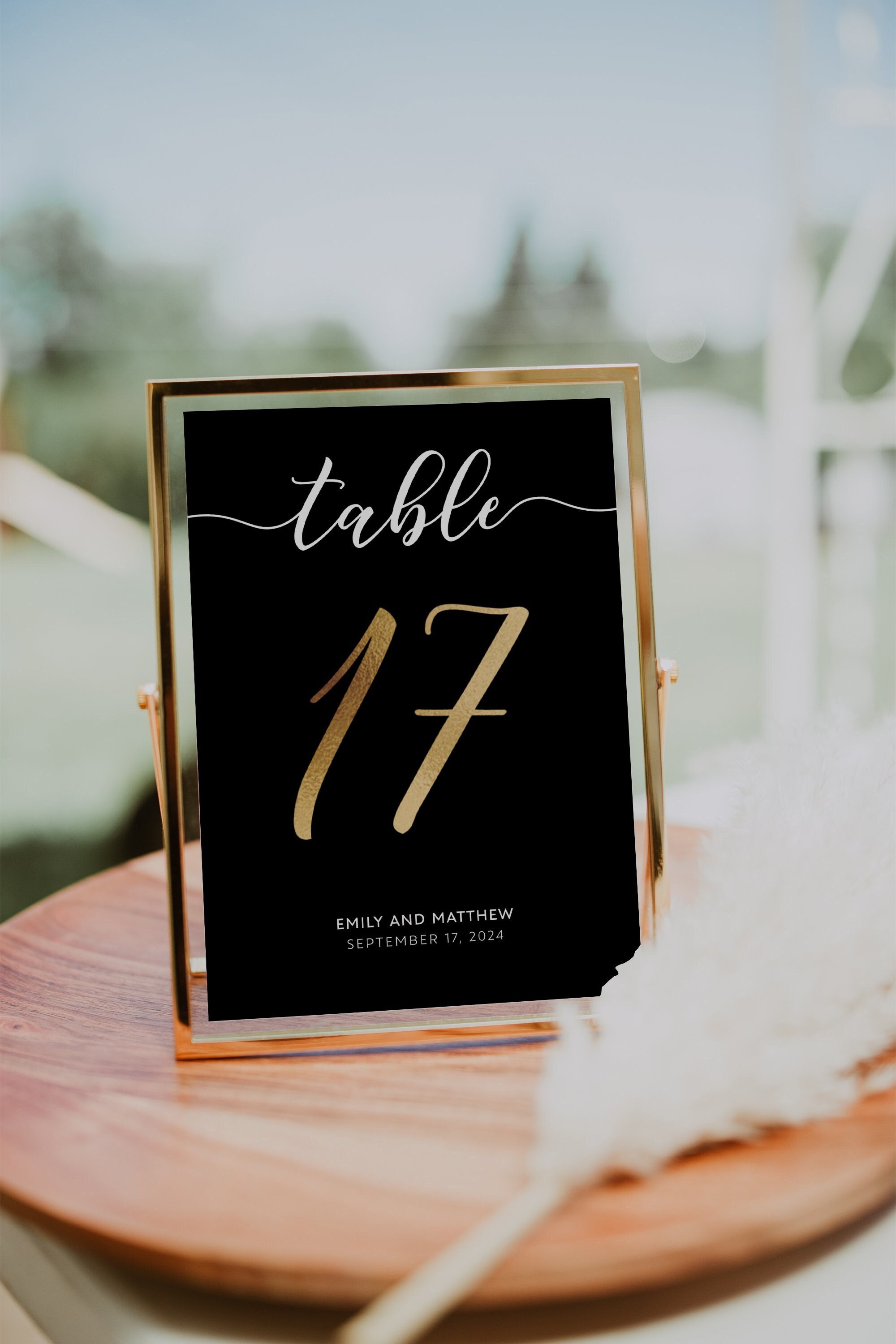 Gold Table Numbers Black and Gold Wedding Sign Wedding Table Etsy