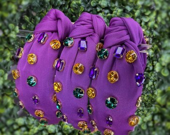 Gemstone Mardi Gras Headband - Holiday Headband