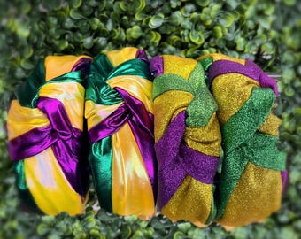 Knotted Mardi Gras Headband - Holiday Headband