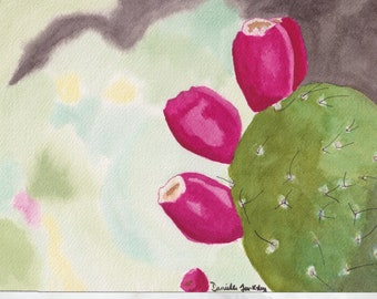 Cactus Watercolor Painting Original Artwork