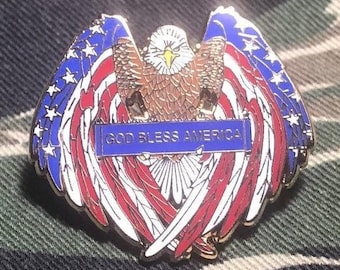Eagle God Bless America pin