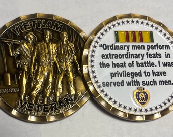 Vietnam Veteran Challenge Coin Army Marines Navy Air Force Coast Guard