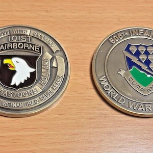 US Army 101st Airborne 506th. Infantry WW II/Vietnam Challenge Coin Currahee