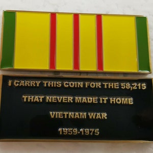 Vietnam Veteran Service Ribbon Challenge Coin Army Marines Navy Air Force Coast Guard