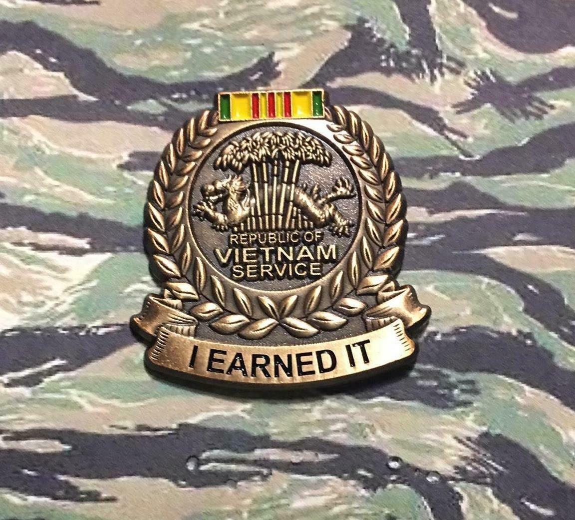Vietnam Service Medal Lapel Hat pin...I Earned it!