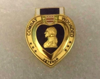 Purple Heart Combat Wounded Veteran Hat Lapel pin Army Marines Navy Air Force Coast Guard