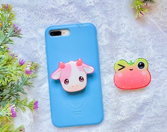 Strawberry Cow & Frog Acrylic Grips / Griptok Holder