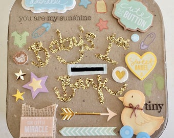 Banco de bebé, regalo de ducha de bebé, hucha, nuevo regalo de bebé, decoración de guardería, caja de dinero hecha a mano