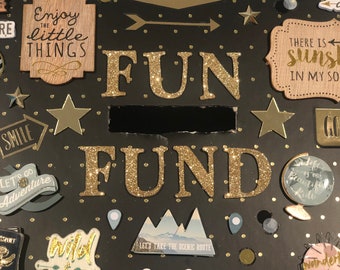 Fondo de diversión, hucha, regalo, hucha, hucha hecha a mano