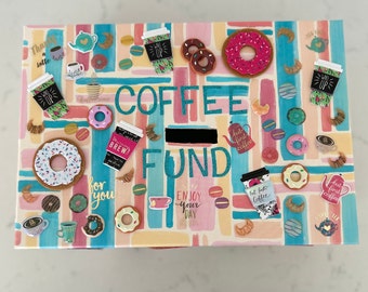 Regalo de café, Fondo para café, Hucha hecha a mano, Alcancía, Ahorros, Amante del café, Regalo para bebedores de café