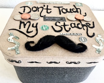Mi Stache, regalo para novio, regalo para marido, regalo para papá, alcancía, alcancía de bigote, alcancía, decoración de bigote