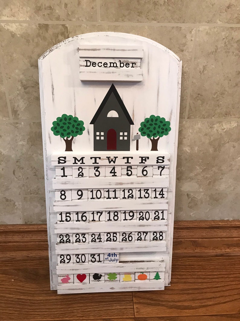House calendar wooden calendar personalized calendar wooden Etsy