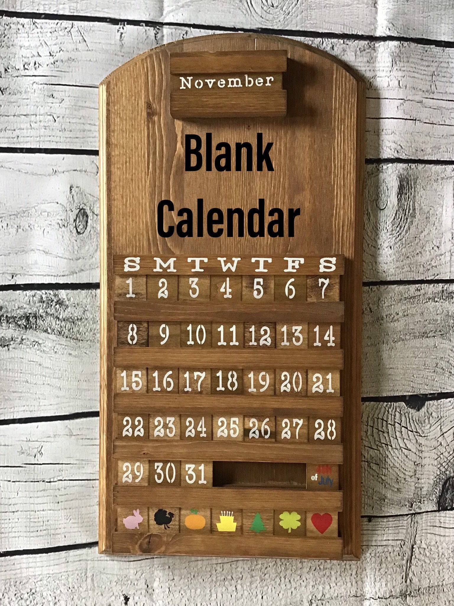 Blank Calendar Wooden Perpetual Calendar Wooden Calendar Etsy