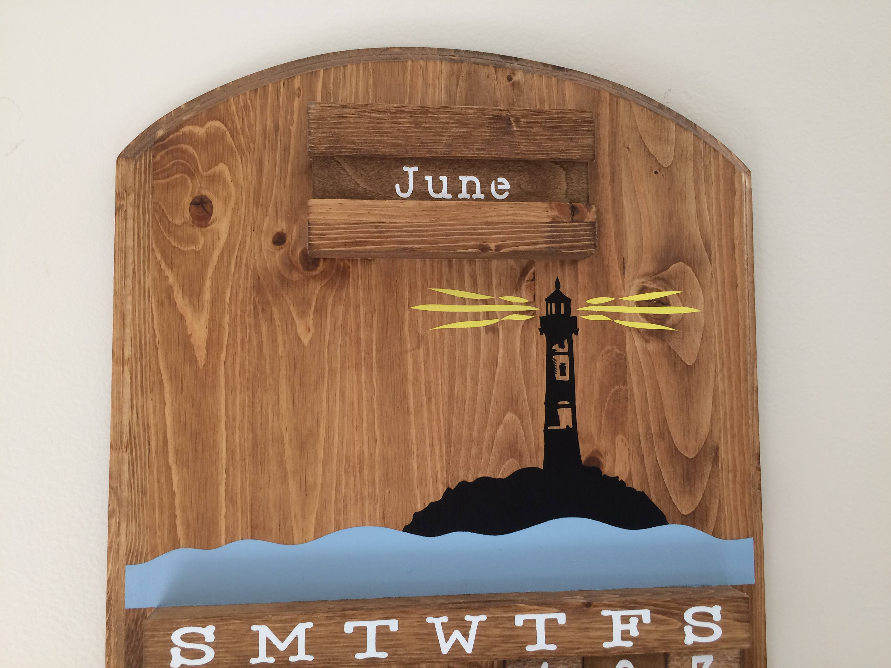 Lighthouse Calendar Wooden Calendar Wooden Perpetual Etsy