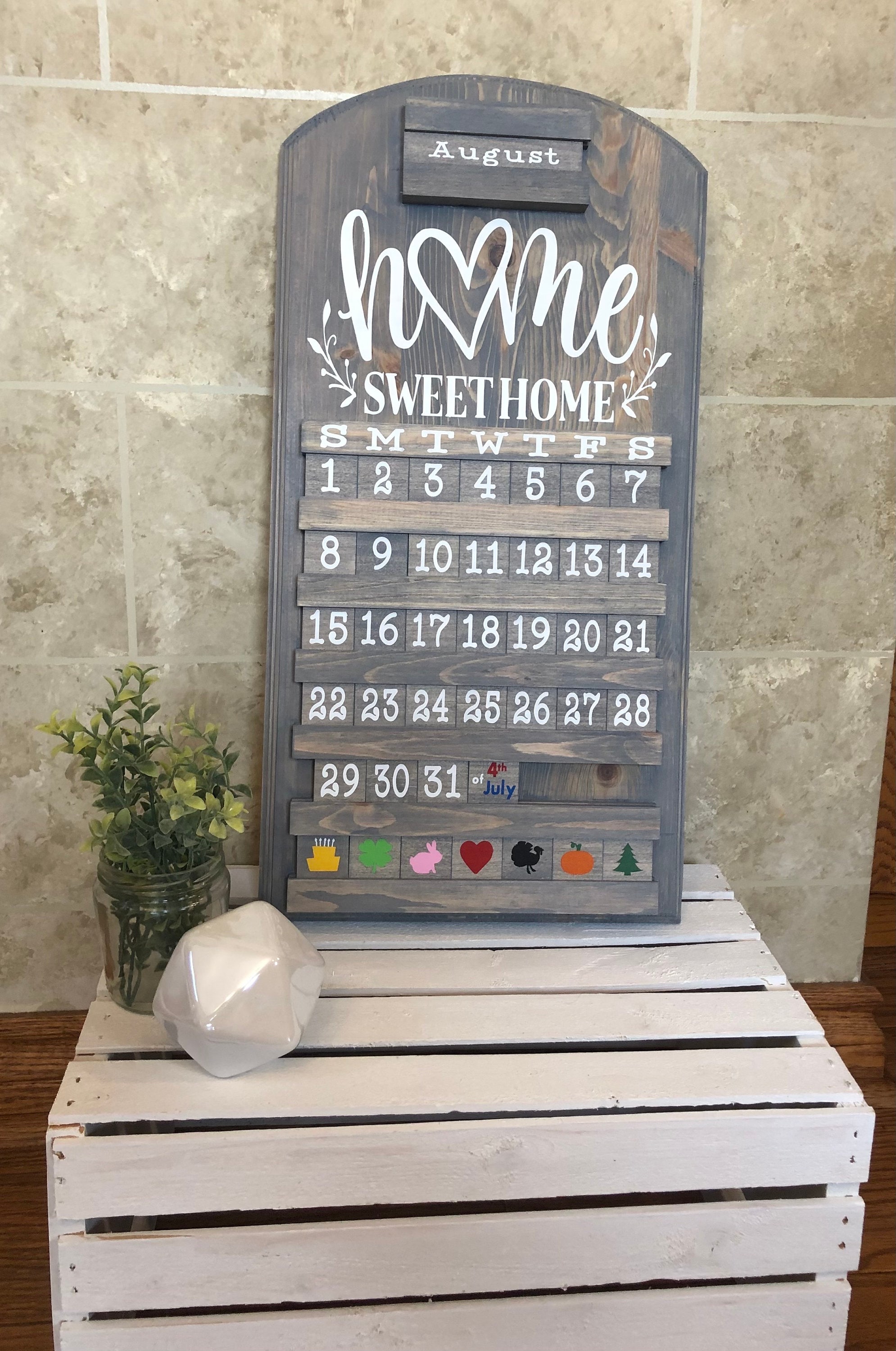 Home sweet home calendar, home calendar, Perpetual calendar, wooden calendar, wedding gift , Mother’s day gift, housewarming gift