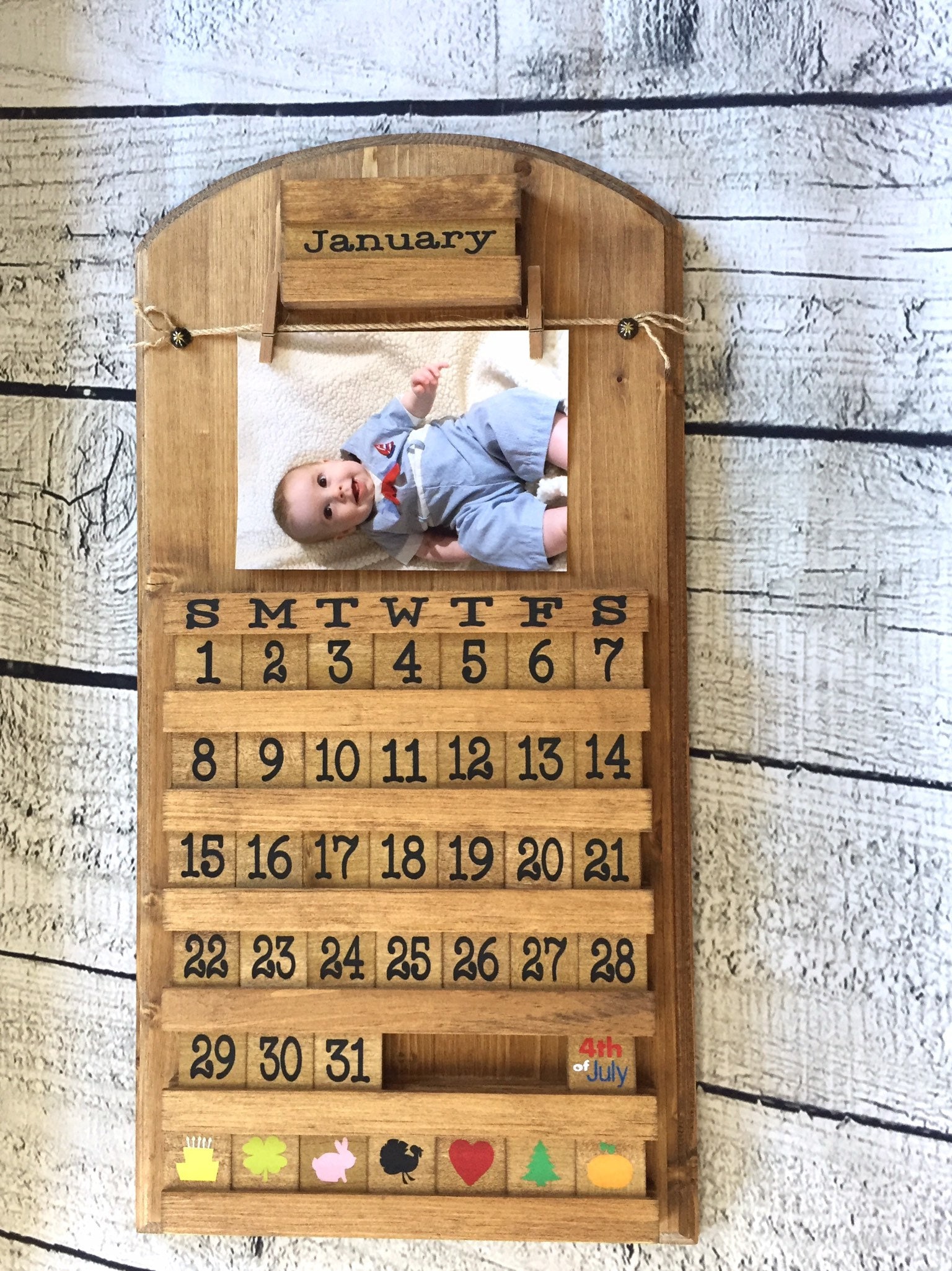 Perpetual Calendar, Wooden Calendar, Wooden Perpetual Calendar, Add Your  Own Photo, - Etsy